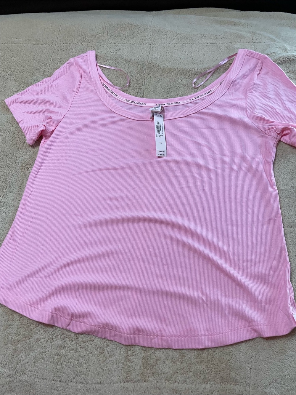 Victoria's Secret Pink Scoop Neck Short Sleeve Top